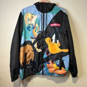 members only space jam windbreaker jacket size large